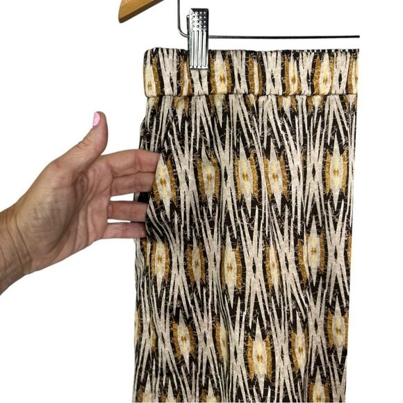 Chicos Women’s L Rockledge Brown Diamond Ikat Pull On Skirt - Picture 3 of 6